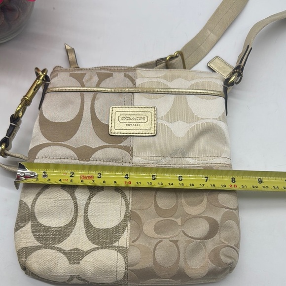 Coach Beige and Cream Logo Crossbody Bag CP7656A - Picture 12 of 14